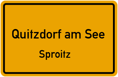 Straßenverzeichnis Quitzdorf am See Sproitz