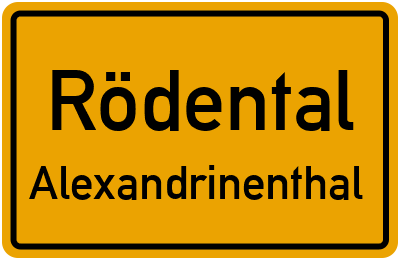 Straßenverzeichnis Rödental Alexandrinenthal