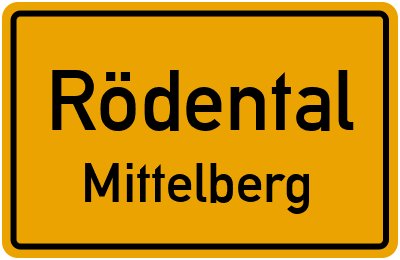 Ortsschild Rödental Mittelberg