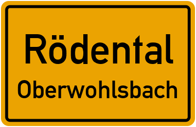 Ortsschild Rödental Oberwohlsbach