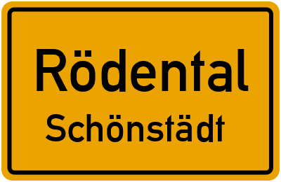 Ortsschild Rödental Schönstädt