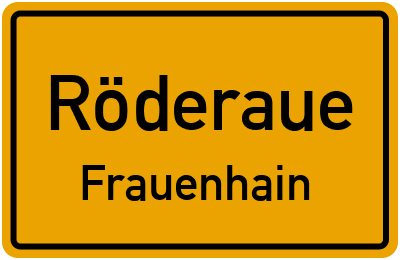 Straßenverzeichnis Röderaue Frauenhain