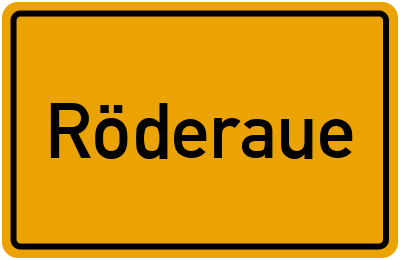 Ortsschild von Gemeinde Röderaue in Sachsen