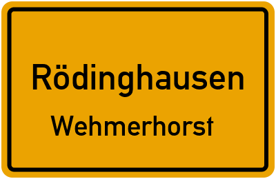 Straßenverzeichnis Rödinghausen Wehmerhorst