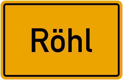 Ortsschild von Gemeinde Röhl in Rheinland-Pfalz