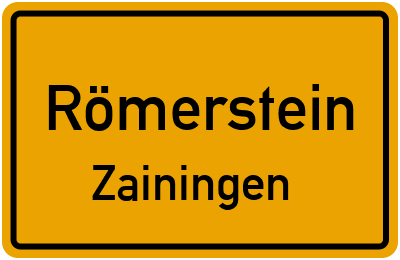Ortsschild Römerstein Zainingen