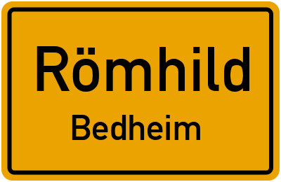 Ortsschild Römhild Bedheim