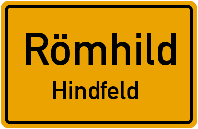 Ortsschild Römhild Hindfeld