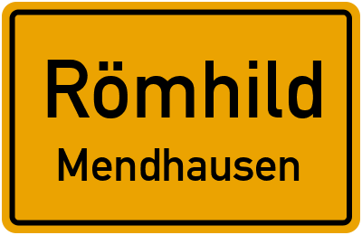 Ortsschild Römhild Mendhausen