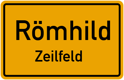 Ortsschild Römhild Zeilfeld
