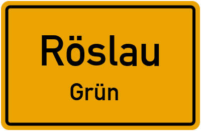 Ortsschild Röslau Grün
