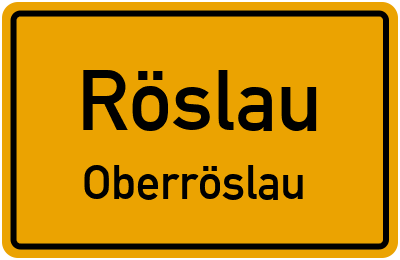 Straßenverzeichnis Röslau Oberröslau