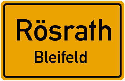 Straßenverzeichnis Rösrath Bleifeld