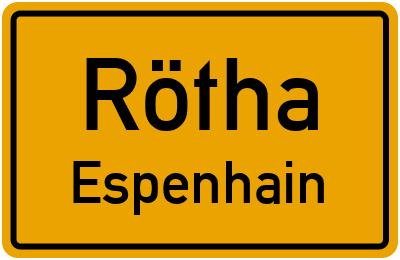 Ortsschild Rötha Espenhain