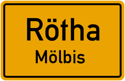 Ortsschild Rötha Mölbis