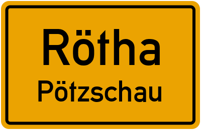 Ortsschild Rötha Pötzschau
