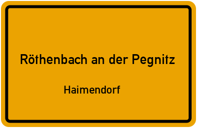 Straßenverzeichnis Röthenbach an der Pegnitz Haimendorf