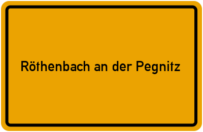 Ortsschild von Röthenbach an der Pegnitz in Bayern