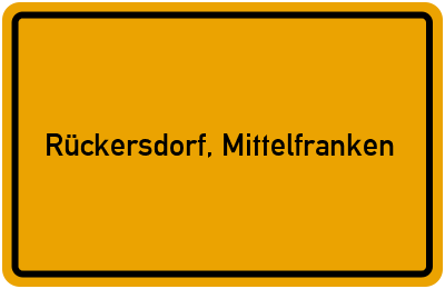Ortsschild von Gemeinde Rückersdorf, Mittelfranken in Bayern