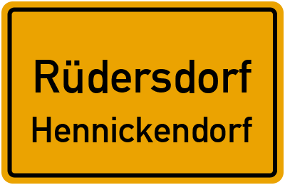 Straßenverzeichnis Rüdersdorf Hennickendorf