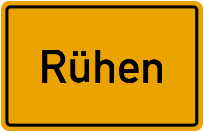 Ortsschild von Rühen in Niedersachsen