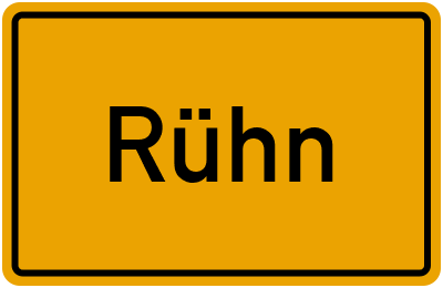 Ortsschild von Rühn in Mecklenburg-Vorpommern