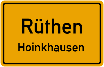 Ortsschild Rüthen Hoinkhausen