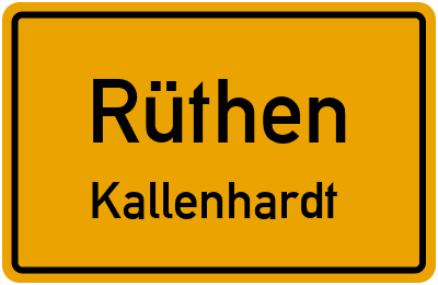 Ortsschild Rüthen Kallenhardt