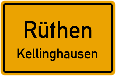 Ortsschild Rüthen Kellinghausen
