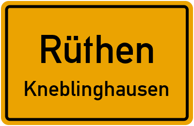 Ortsschild Rüthen Kneblinghausen