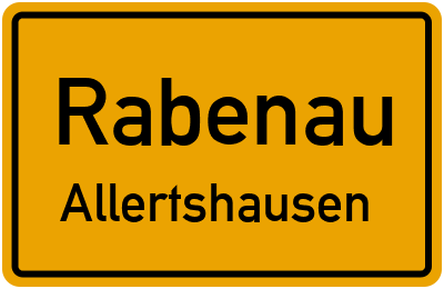 Ortsschild Rabenau Allertshausen