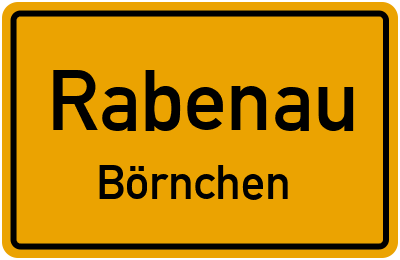 Ortsschild Rabenau Börnchen