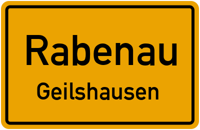 Straßenverzeichnis Rabenau Geilshausen