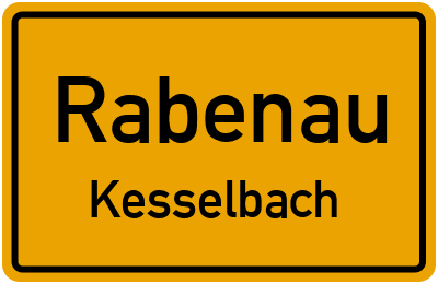 Ortsschild Rabenau Kesselbach