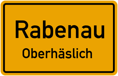 Straßenverzeichnis Rabenau Oberhäslich