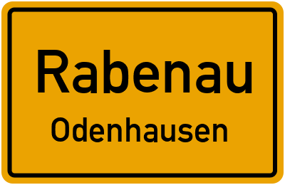 Ortsschild Rabenau Odenhausen