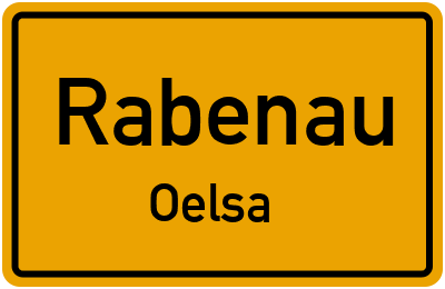 Ortsschild Rabenau Oelsa