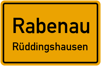 Ortsschild Rabenau Rüddingshausen