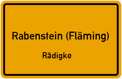 Straßenverzeichnis Rabenstein (Fläming) Rädigke