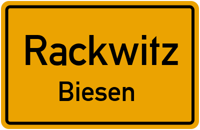 Ortsschild Rackwitz Biesen