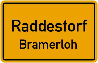 Ortsschild Raddestorf Bramerloh