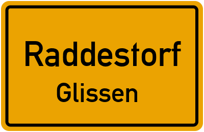Ortsschild Raddestorf Glissen