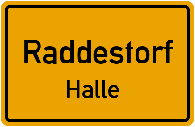 Ortsschild Raddestorf Halle