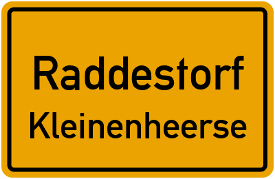 Ortsschild Raddestorf Kleinenheerse