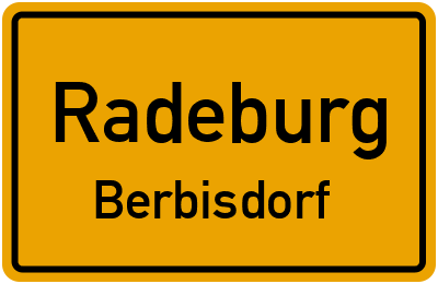 Ortsschild Radeburg Berbisdorf
