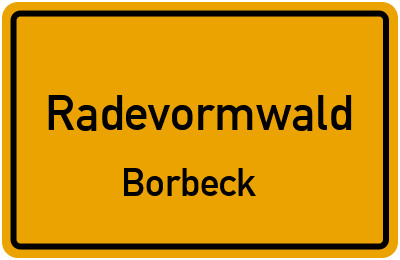 Ortsschild Radevormwald Borbeck