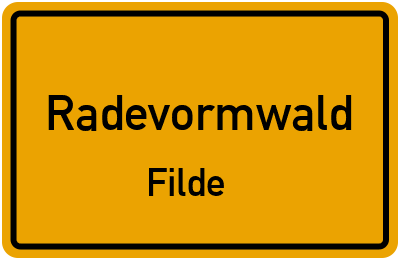 Ortsschild Radevormwald Filde
