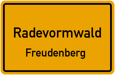 Straßenverzeichnis Radevormwald Freudenberg