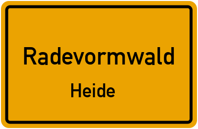 Ortsschild Radevormwald Heide