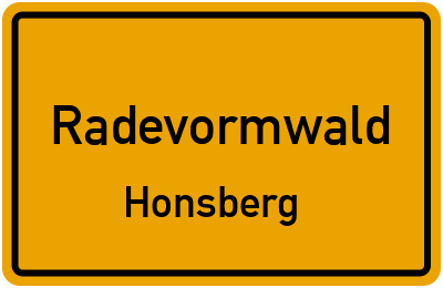 Ortsschild Radevormwald Honsberg